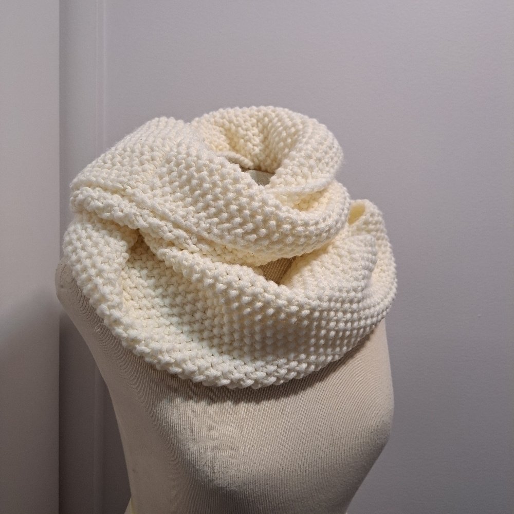 Soft Knit Cream Color Infinity Scarf